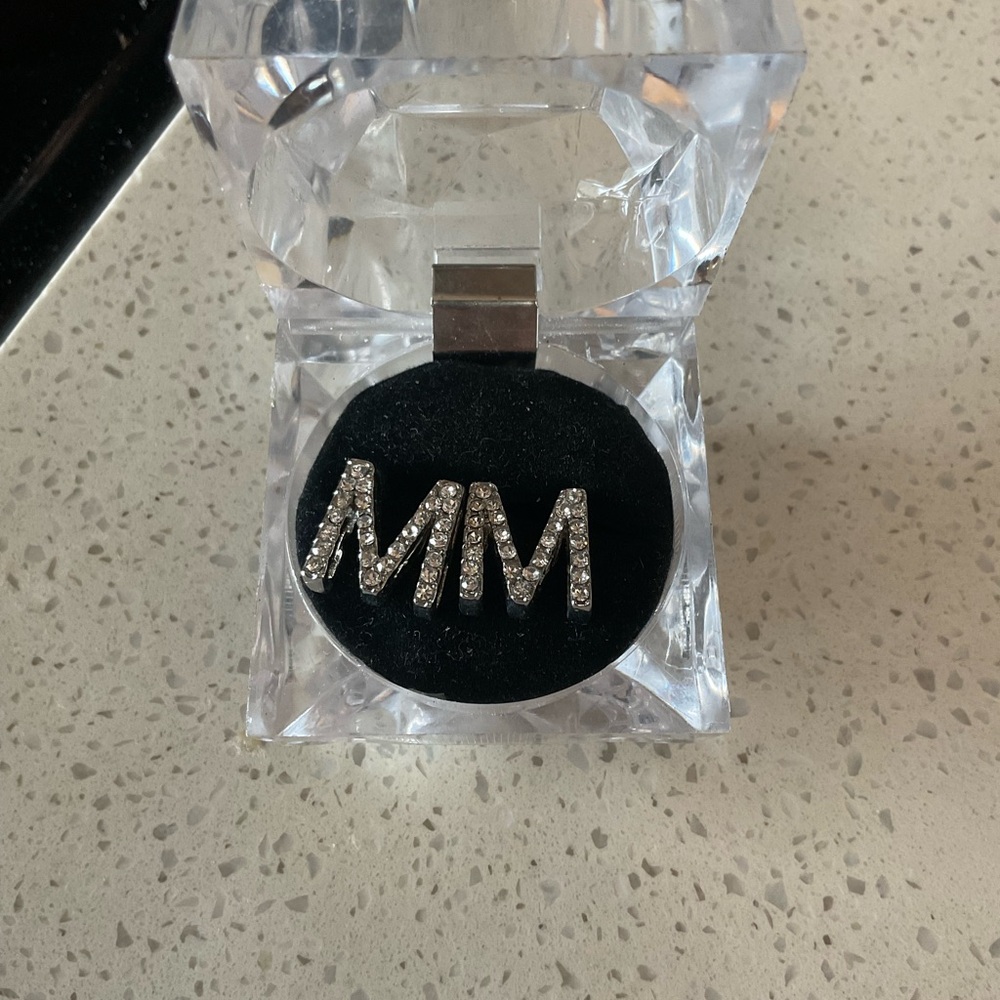 Silver M Earrings